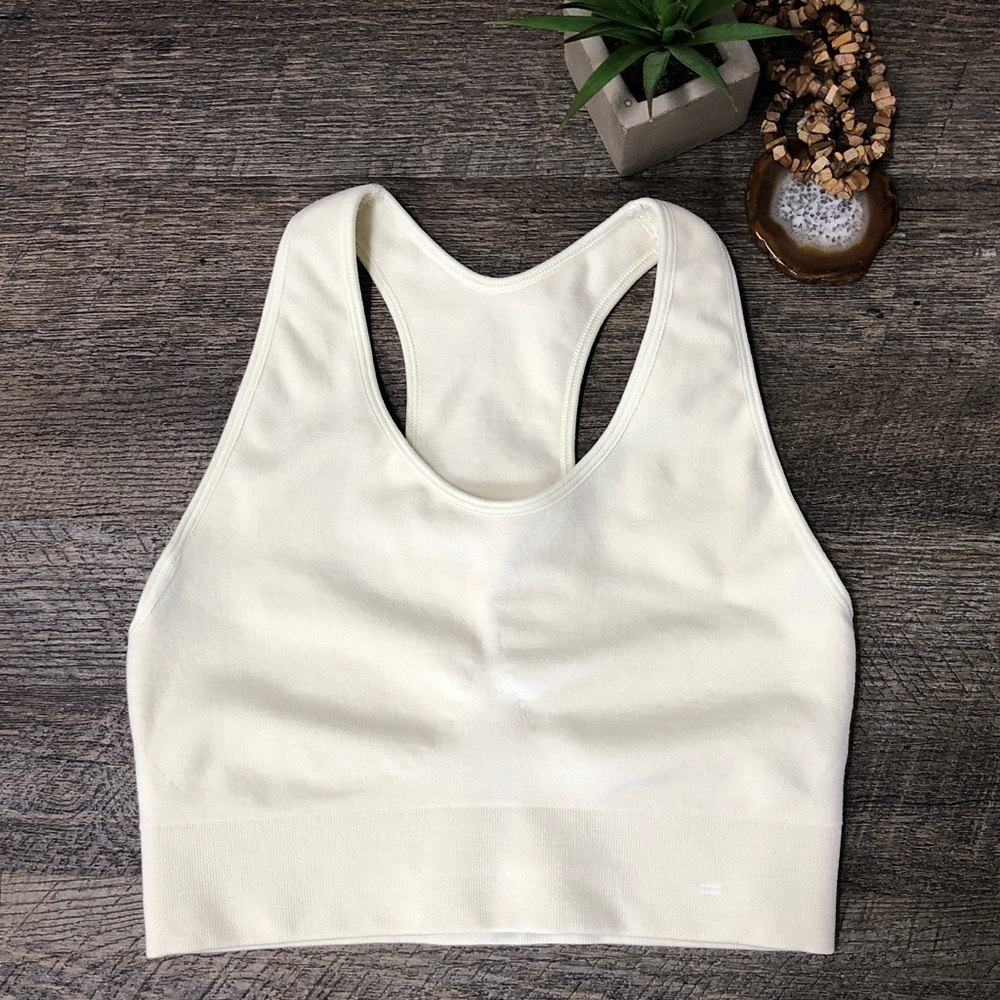 Branwyn Essentials Racerback Sports Bra Cream